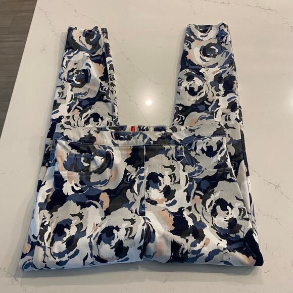Spanx Jeanish Ankle Leggings Skinny Jeans Floral Design Size Medium - Picture 5 of 11
